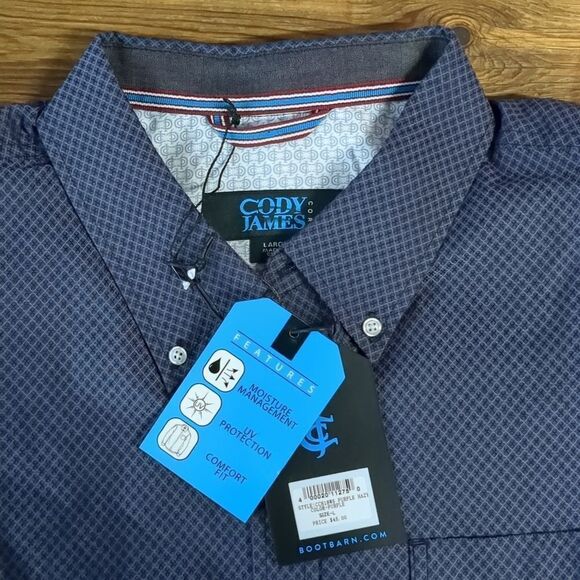 Cody James men's button up shirt in blue. size large. new - Picture 4 of 5